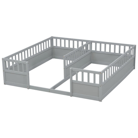 Gray Solid Wood Twin Bed Frame