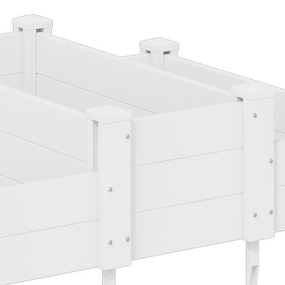 12" X 35" White And Pearl Composite Rectangular Raised Garden Bed HomeRoots