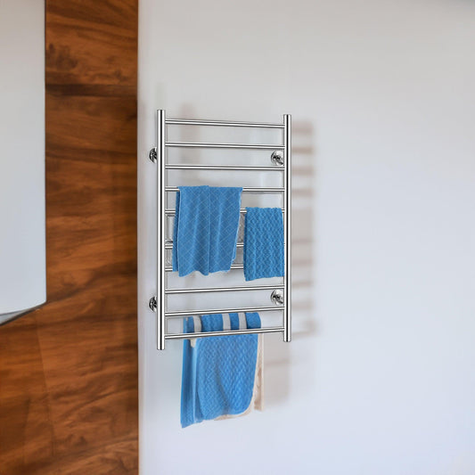 Electric Heated Towel Rack for Bathroom Wall Mounted Towel Warmer 10 Stainless Steel Bars Drying Rack - FurniFindUSA