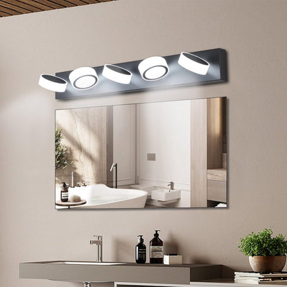 LED Modern Black 5-Light Vanity Lights Fixtures Over Mirror Bath Wall Lighting - FurniFindUSA