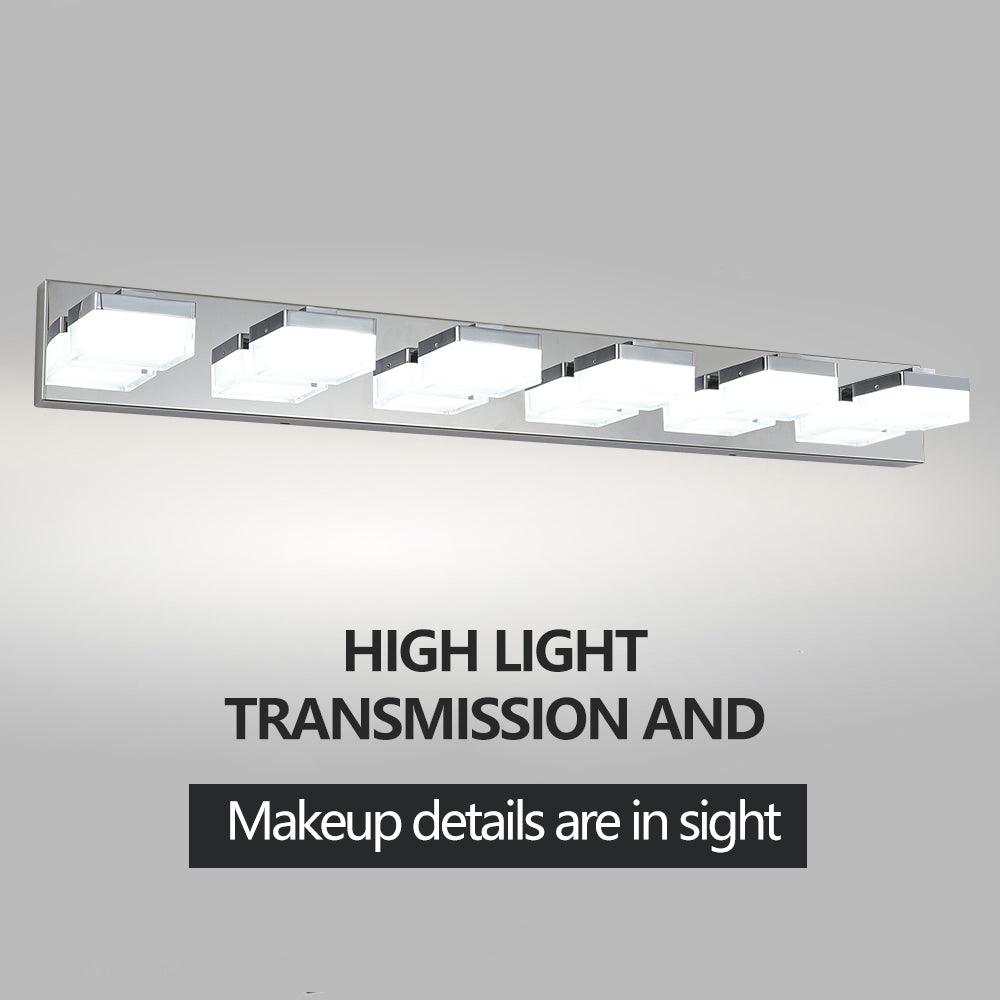 Modern 6-Light Chrome LED Vanity Mirror Light Fixture For Bathrooms And Makeup Tables - FurniFindUSA