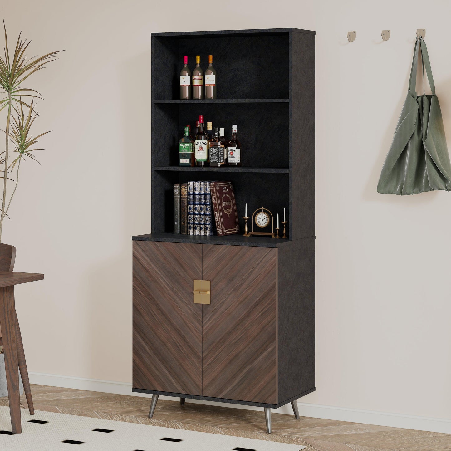 Accent Storage Cabinet with Doors Bar Cabinet Buffet Cabinet with Storage for Living Room Hallway Kitchen - FurniFindUSA