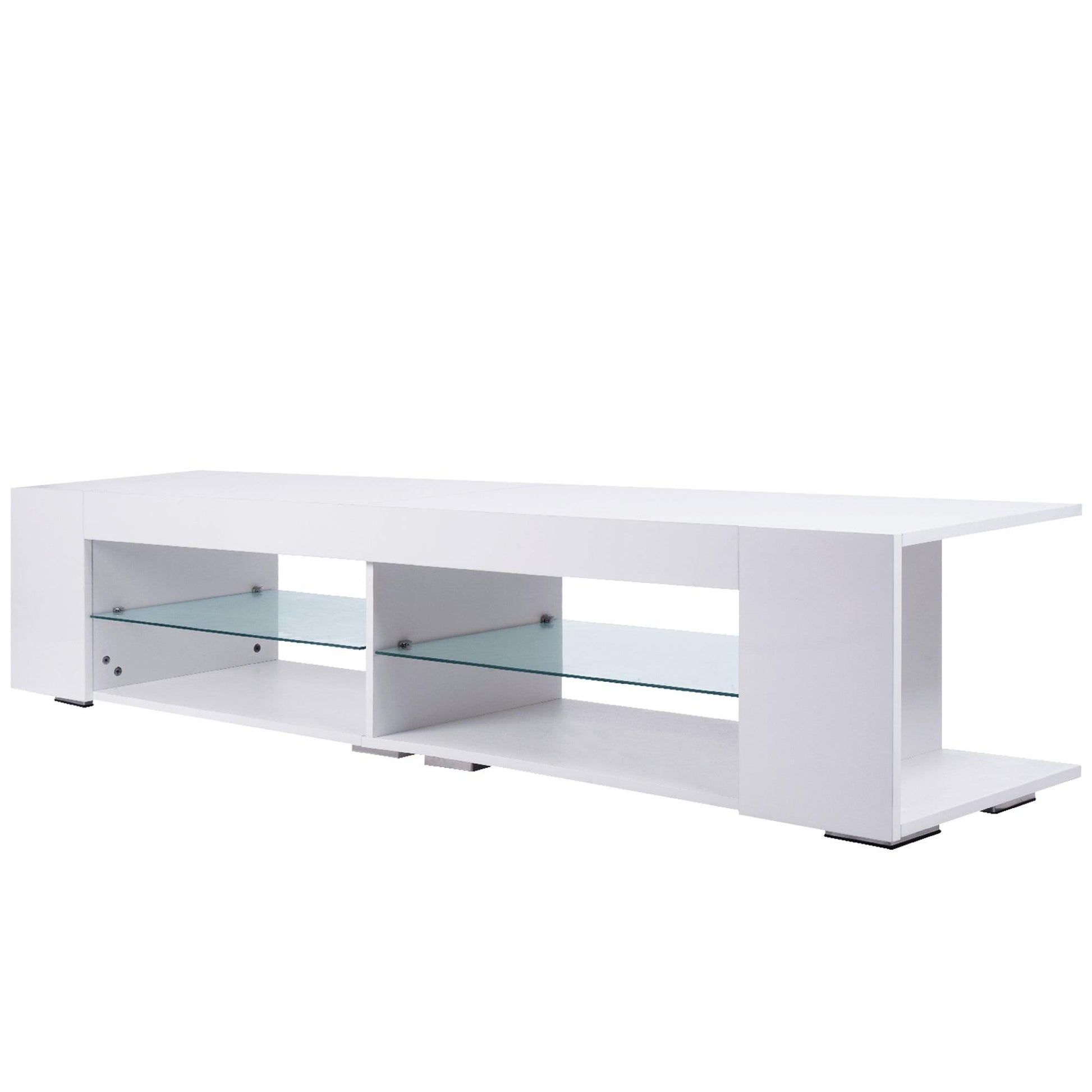 LED TV Stand Modern Entertainment Center with Storage High Gloss Gaming - FurniFindUSA