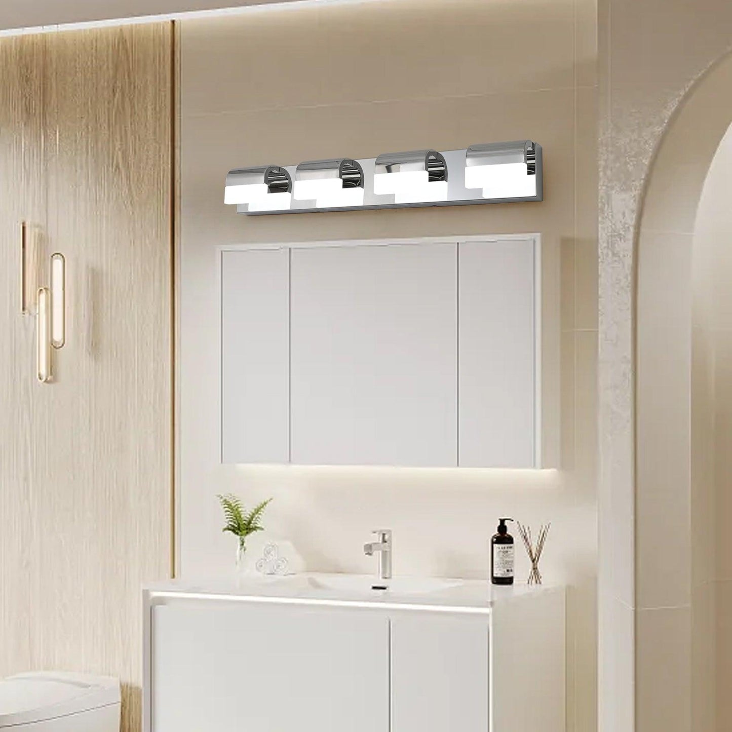 Modern Bathroom Vanity Lighting 4-Light LED Vanity Lights Over Mirror Bath Wall Lighting - FurniFindUSA