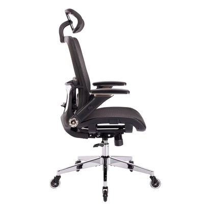 BLACK Ergonomic Mesh Office Chair High Back - Adjustable Headrest with Flip-Up Arms - FurniFindUSA