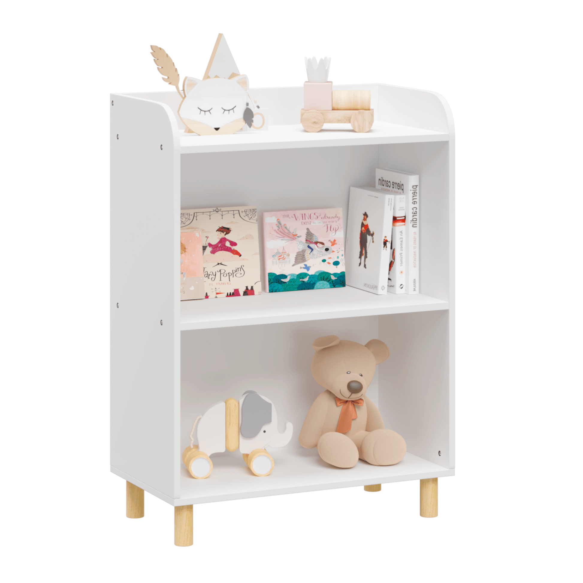 Kids 3-Tier Bookcase Children's Book Display Bookshelf Toy Storage Cabinet Organizer for Children's Room - FurniFindUSA