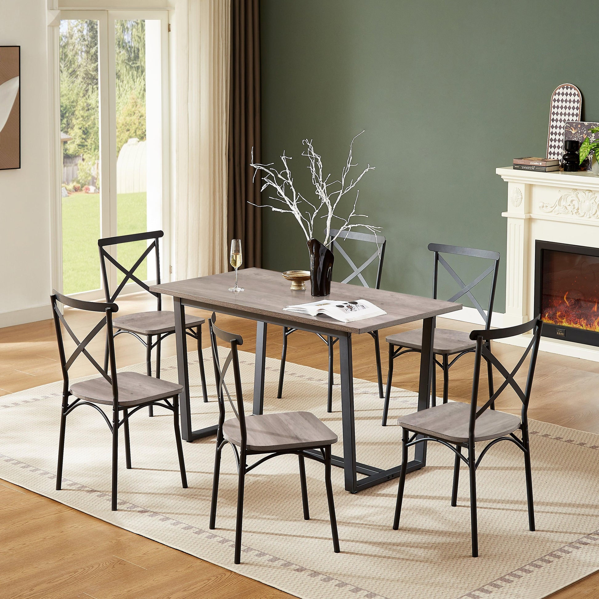 7 Pieces Dining Set 7-Piece Kitchen Table Set Perfect for Kitchen Breakfast Nook - FurniFindUSA