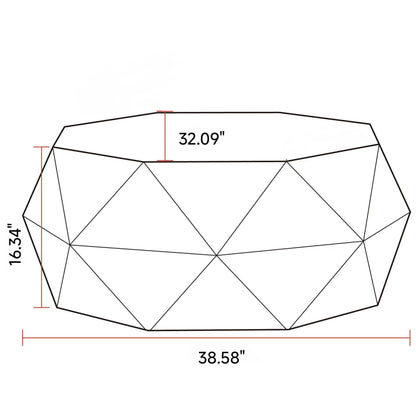 38.58"Three-dimensional Embossed Pattern Design American Retro Style Coffee Table - FurniFindUSA