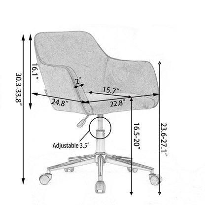 Modern Teddy Fabric Material Adjustable Height 360 Revolving Home Office Chair Yellow - FurniFindUSA