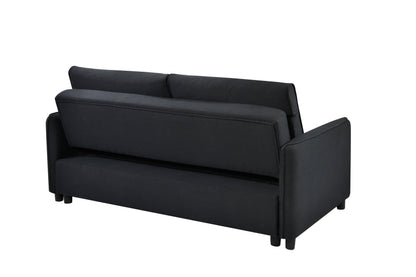 3 in 1 Convertible Sleeper Sofa Bed Modern Fabric Loveseat Futon Sofa Couch w/Pullout Bed Black - FurniFindUSA