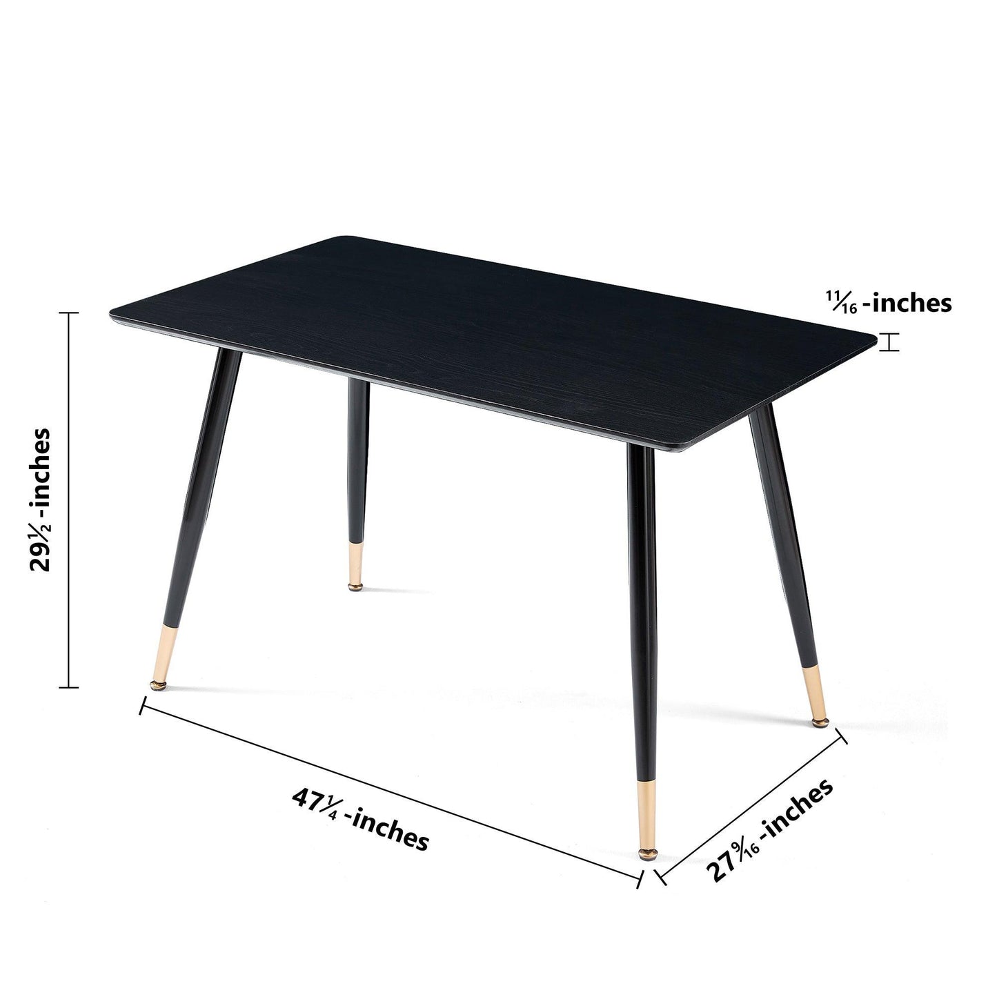 Black Modern Kitchen Dining MDF Table For Smart Home - FurniFindUSA