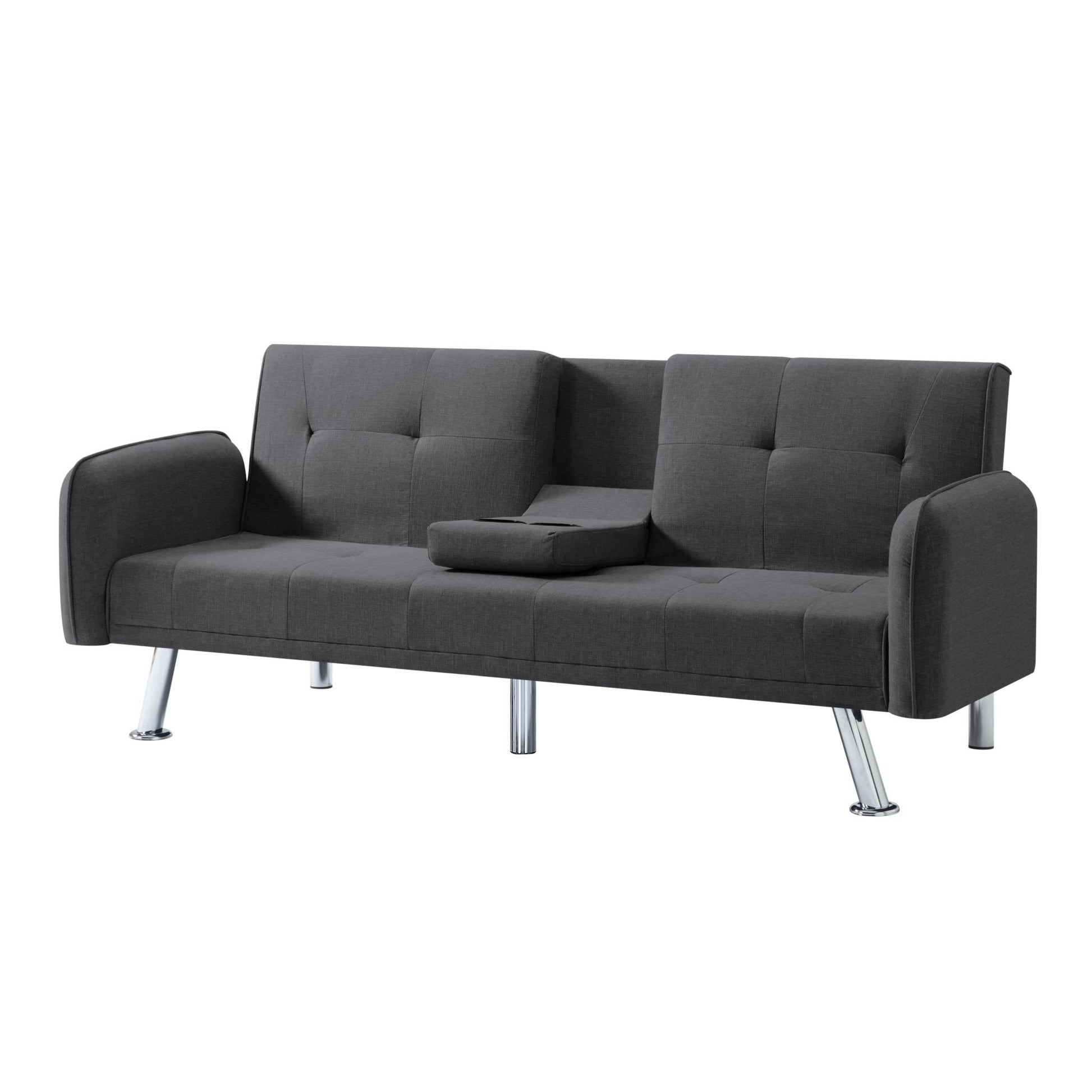 74.8” Futon sleeper sofa bed（Please note that the center leg is a steel leg） - FurniFindUSA