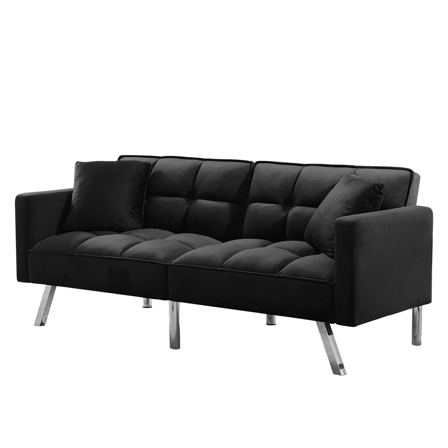 FUTON SOFA SLEEPER  VELVET WITH 2 PILLOWS