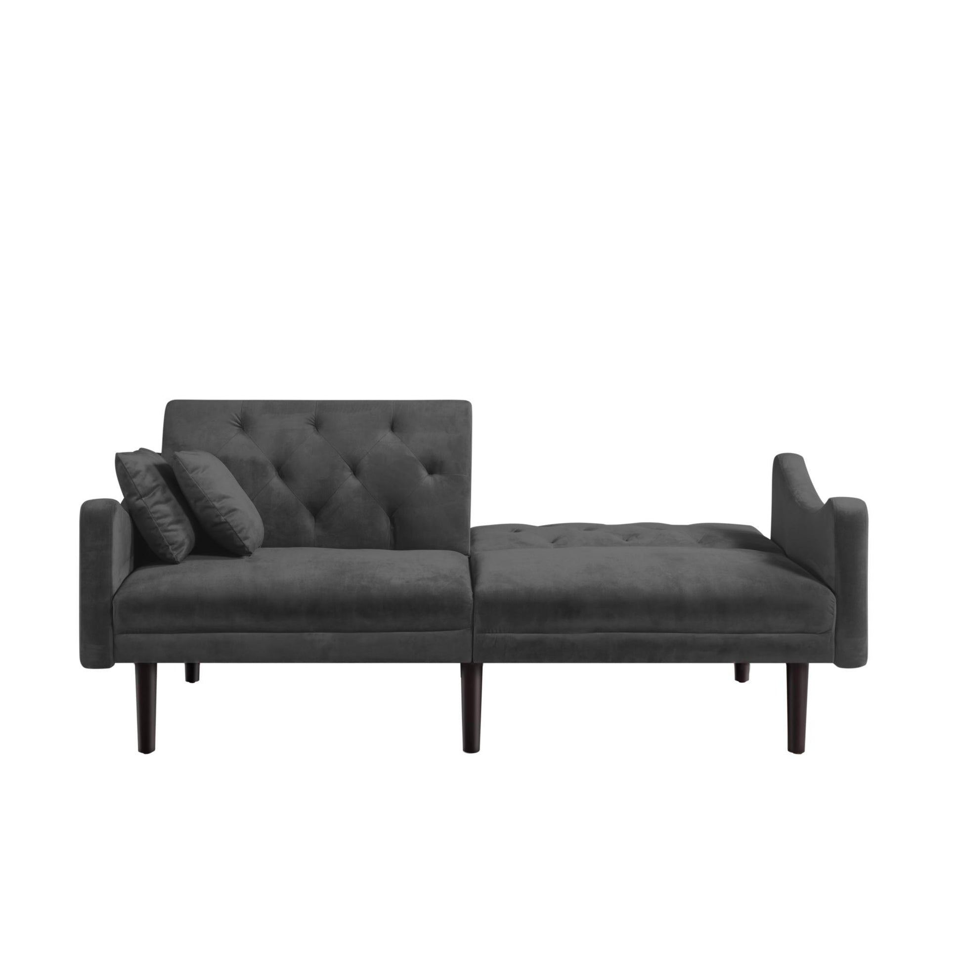 FUTON SOFA SLEEPER VELVET WITH 2 PILLOWS - FurniFindUSA