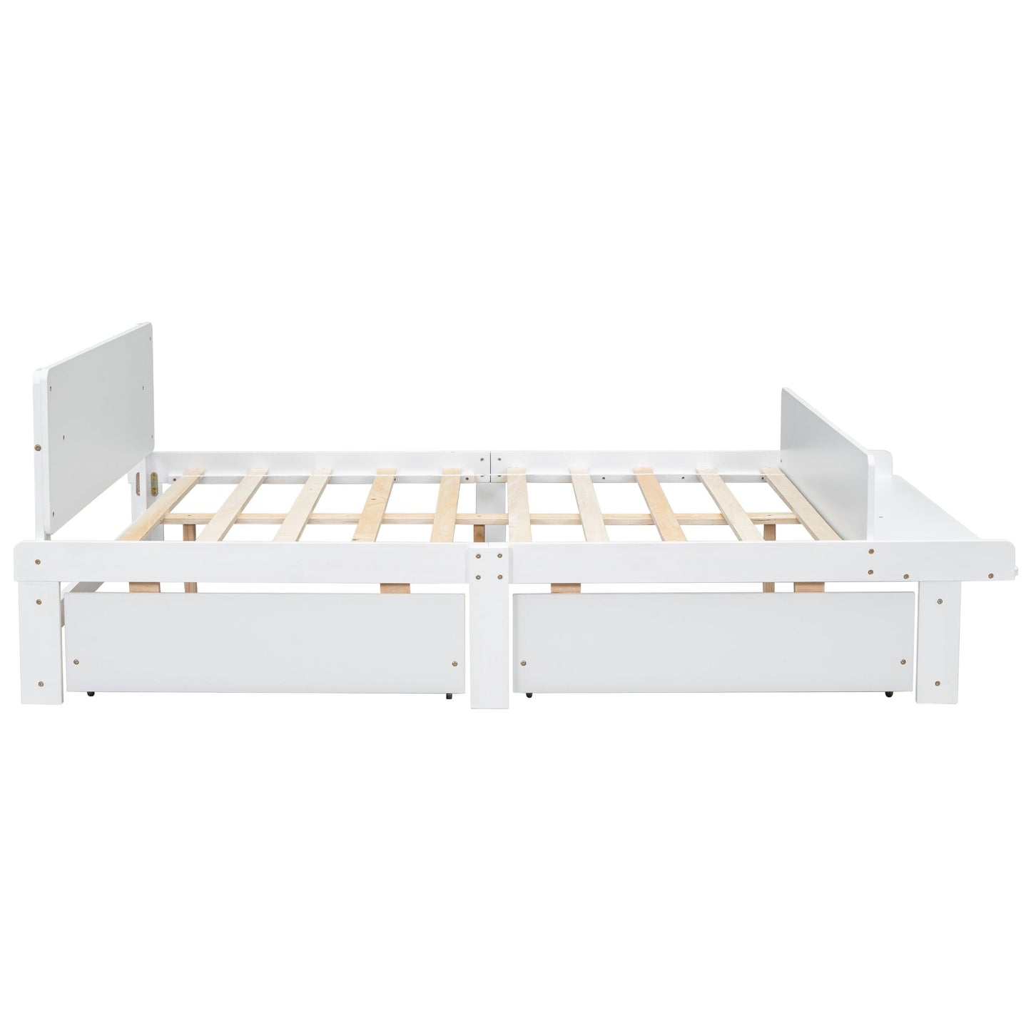 Full Bed with Footboard Bench 2 drawers White - FurniFindUSA