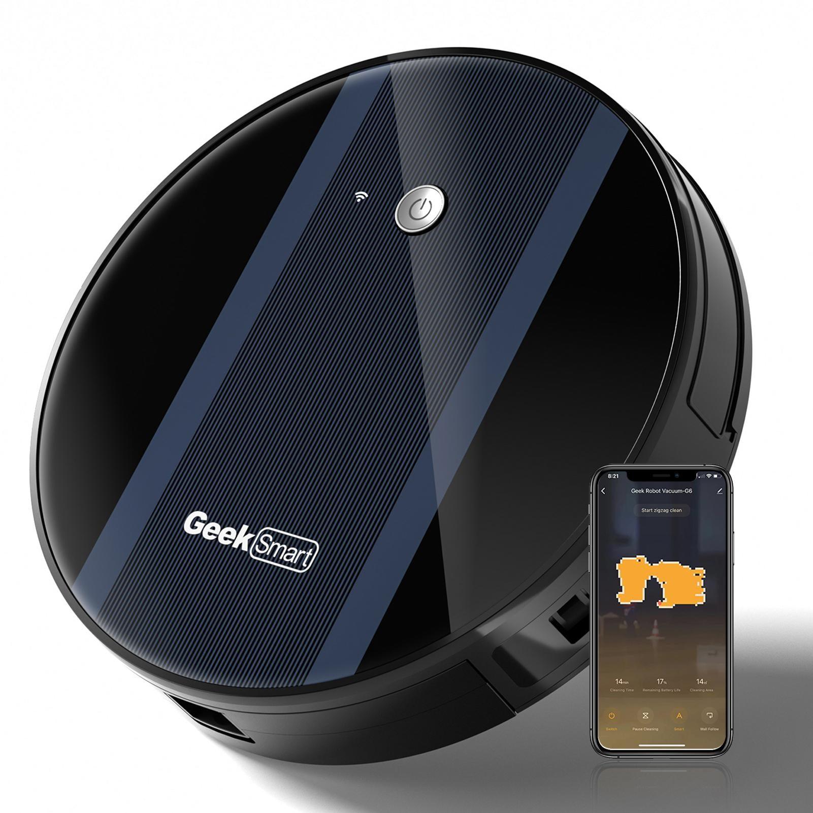 Geek Smart Robot Vacuum Cleaner G6 Plus,1800Pa Strong Suction, Automatic Self-Charging, App Control - FurniFindUSA