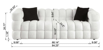 84.3 length ,35.83" deepth ,human body structure for USA people, marshmallow sofa,boucle sofa ,3 seater