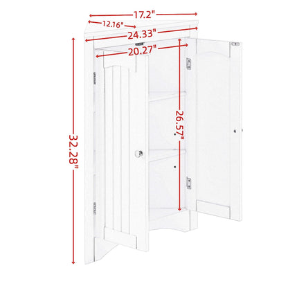 sideboard cabinet corner cabinet Bathroom Floor Corner Cabinet with Doors and Shelves Kitchen Living Room - FurniFindUSA