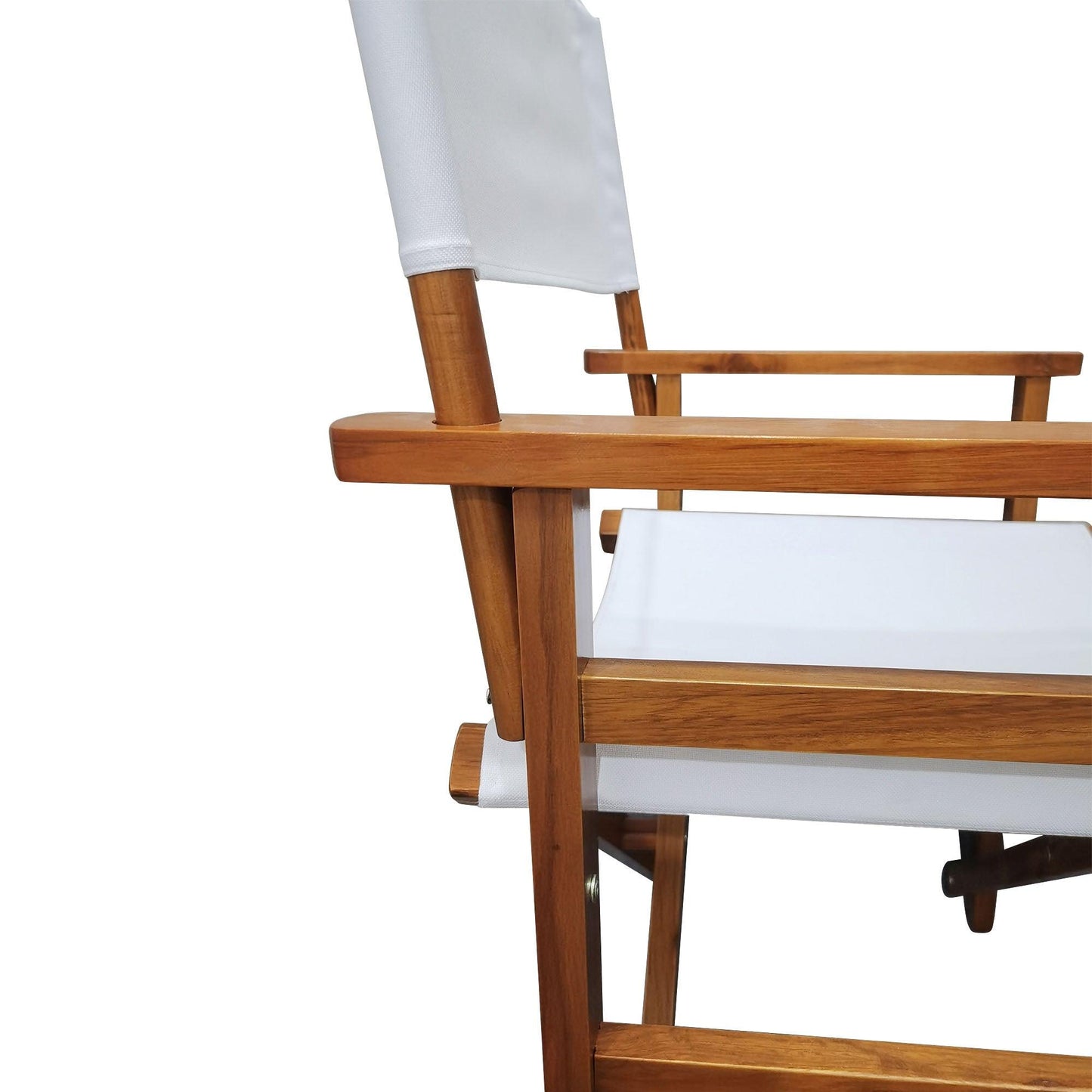 Folding Chair Wooden Director Chair Canvas Folding Chair Folding Chair 2pcs/set populus + Canvas (Color : White) - FurniFindUSA