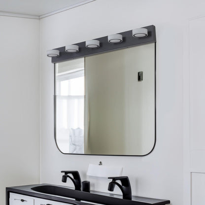 LED Modern Black 5-Light Vanity Lights Fixtures Over Mirror Bath Wall Lighting - FurniFindUSA