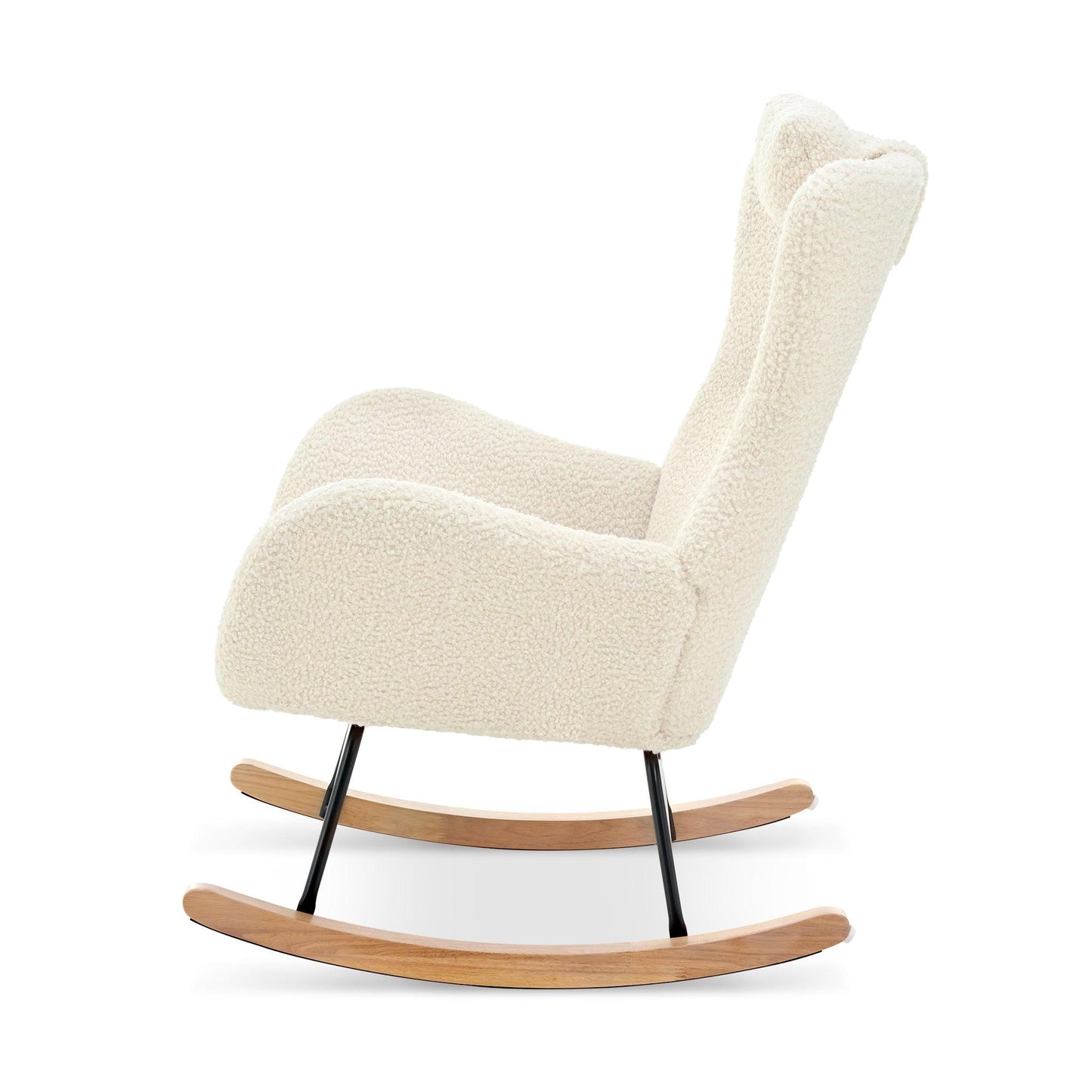 Rocking Chair - with rubber leg and cashmere fabric suitable for living room and bedroom - FurniFindUSA