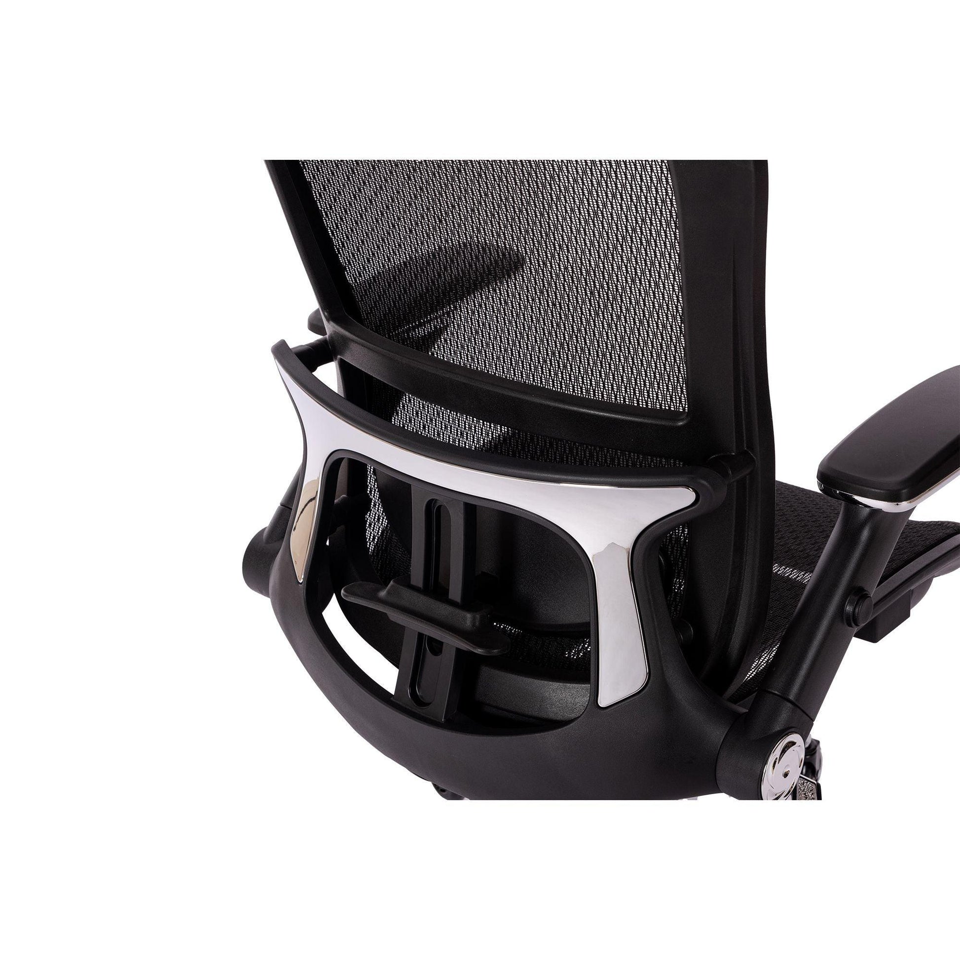 BLACK Ergonomic Mesh Office Chair High Back - Adjustable Headrest with Flip-Up Arms - FurniFindUSA