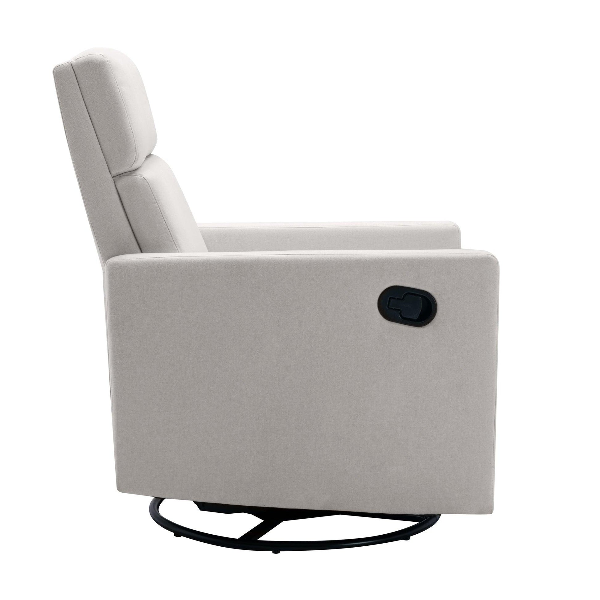 Modern Upholstered Rocker Nursery Chair Plush Seating Glider Swivel Recliner Chair Beige - FurniFindUSA