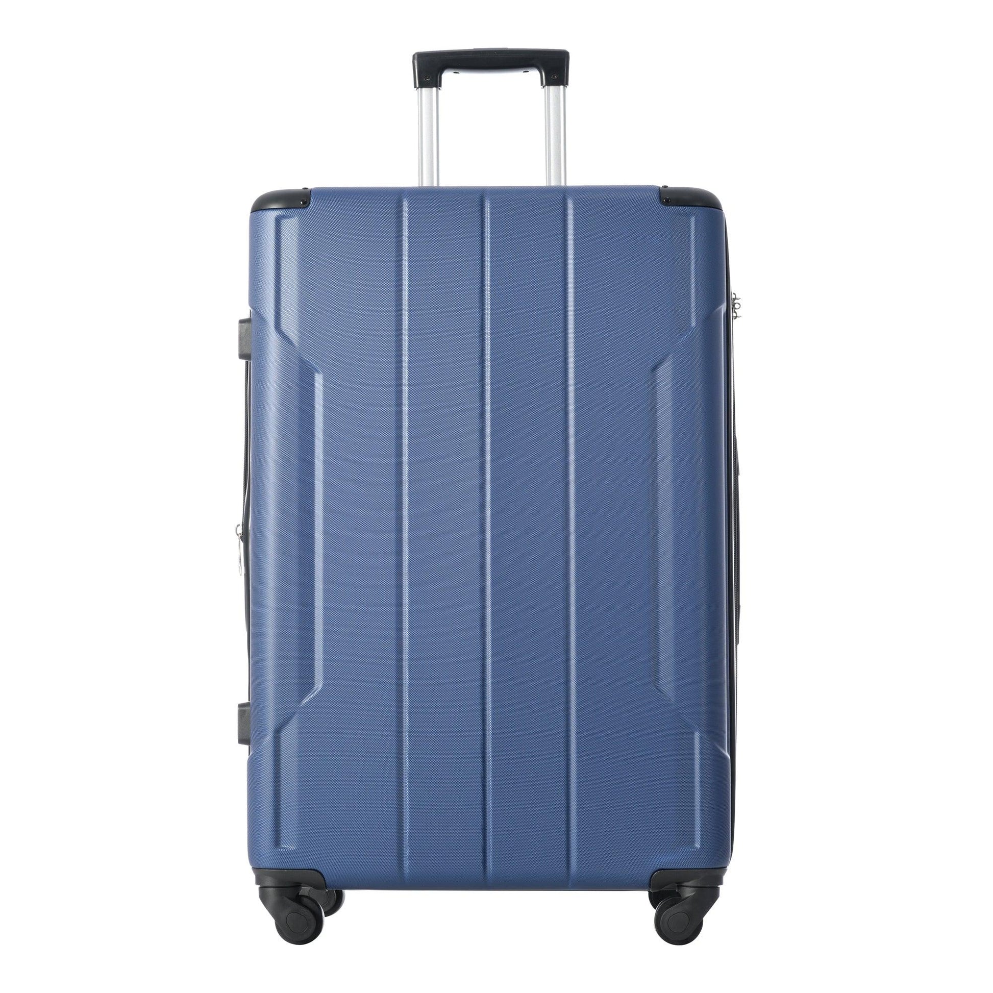 Hardshell Luggage Spinner Suitcase with TSA Lock Lightweight Expandable 24'' (Single Luggage) Blue + ABS + 24 Inch - FurniFindUSA