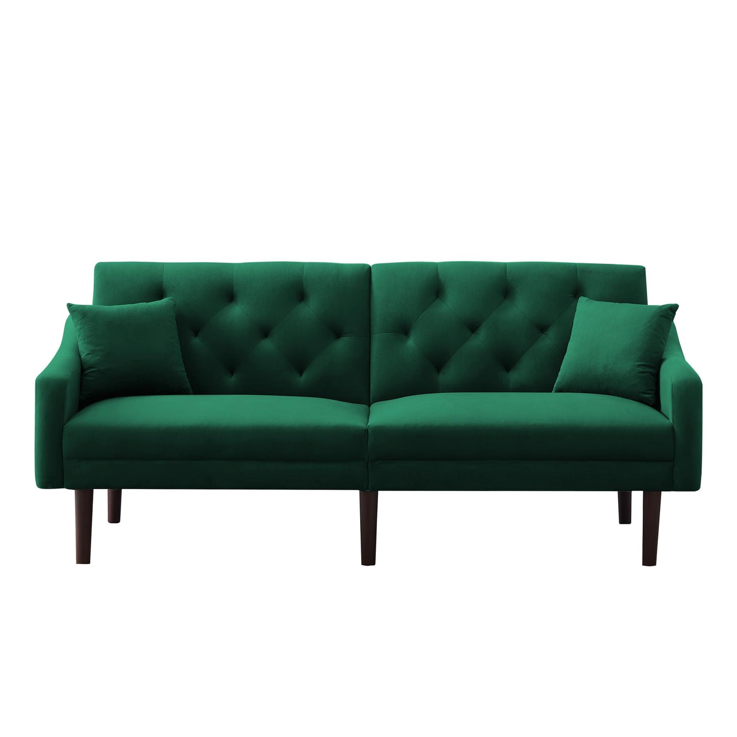 FUTON SOFA SLEEPER VELVET WITH 2 PILLOWS