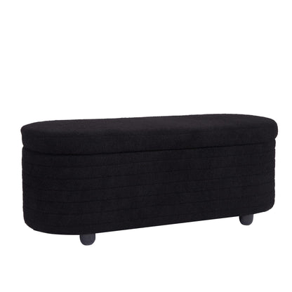 Multi-functional storage teddy fleece material sofa bench - FurniFindUSA