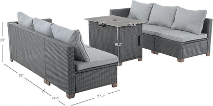 5 Pieces Outdoor Patio Wicker Furniture Set - FurniFindUSA