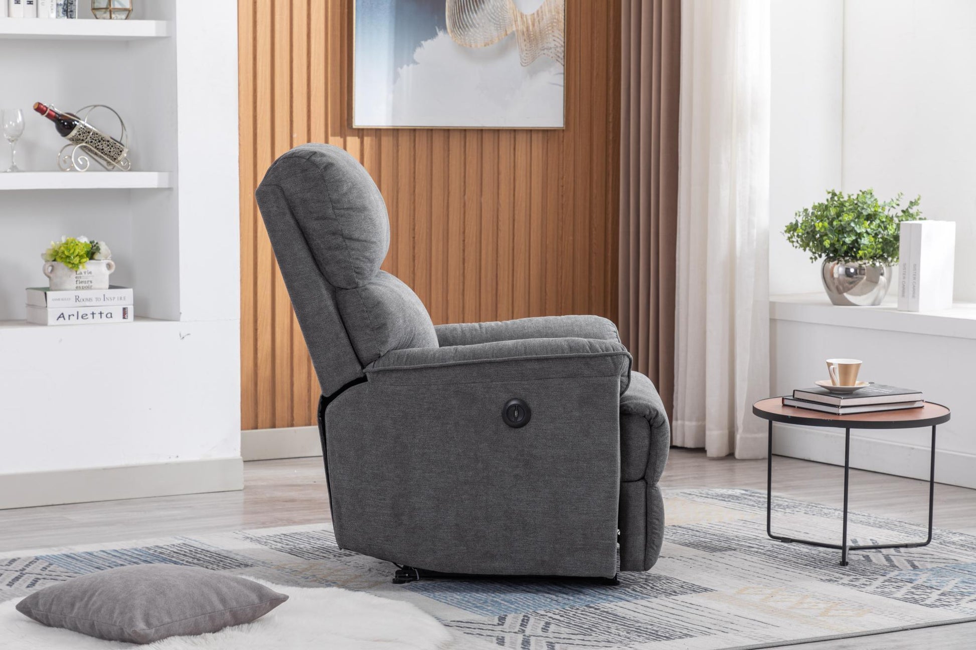 Minimalism Style Electric Recliner, Cute Armchair with Simple Design for Easy Leisure time, USB Port Aviaable, Suitable Sofa for Living Room - FurniFindUSA