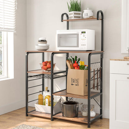 Kitchen Bakers Rack,Microwave Cart Coffee Station, Utility Microwave Oven Stand Storage Cart, Workstation Shelf - FurniFindUSA