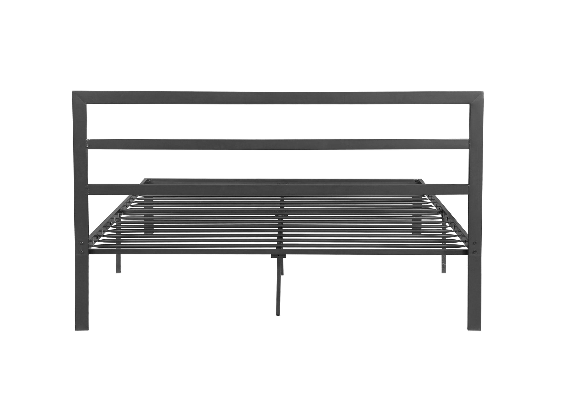 Queen Size Metal Bed Frame with Headboard Charcoal Grey - FurniFindUSA