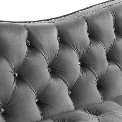 Luxury Crystal Feet Tufted 2P Sofa