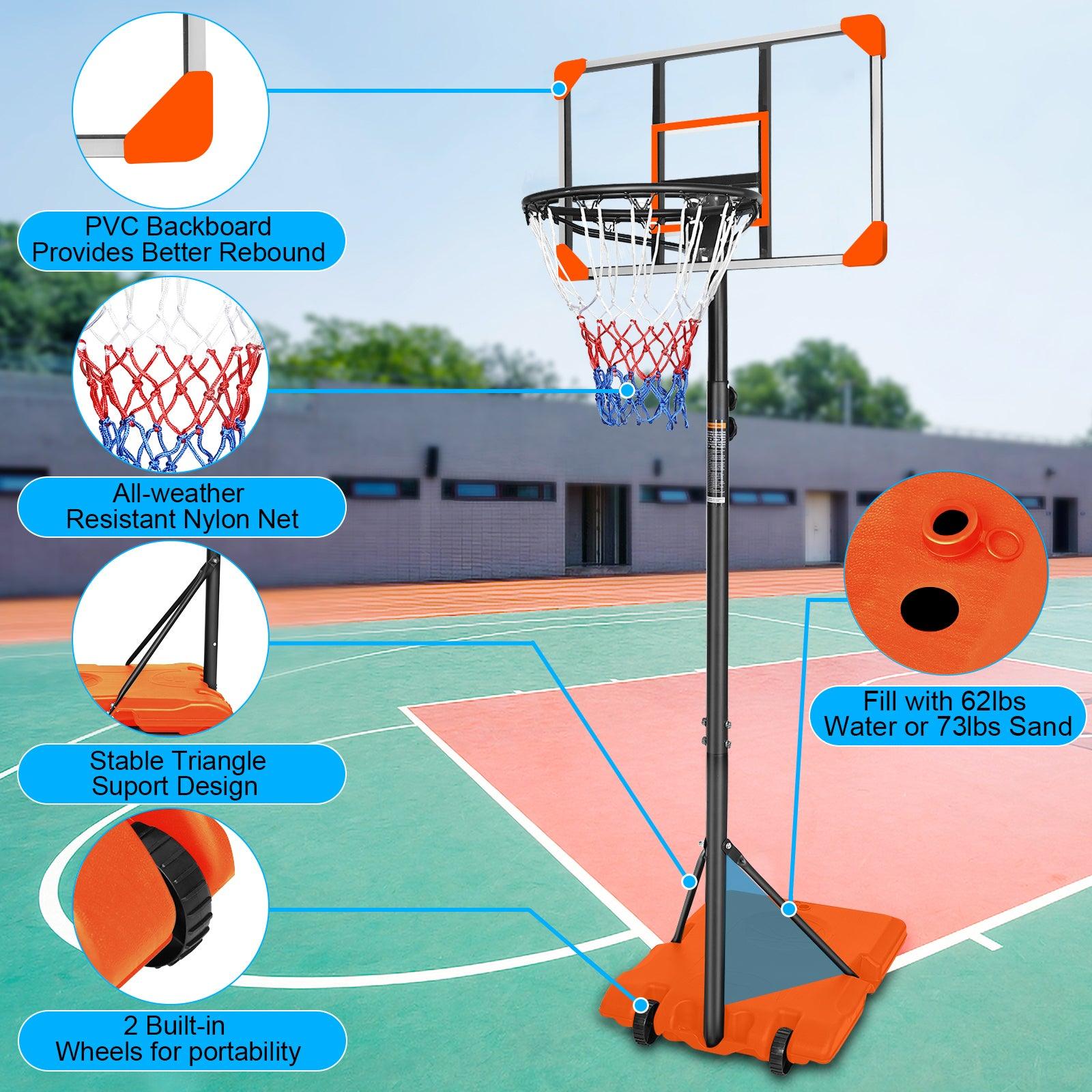 Portable Basketball Goal System with Stable Base and Wheels use for Indoor Outdoor - FurniFindUSA