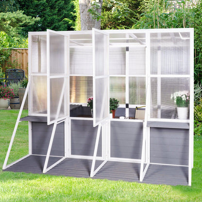 Greenhouse Wooden Lean to Greenhouses for Outdoors Heavy Duty Walk in Green House for Outside Winter - FurniFindUSA