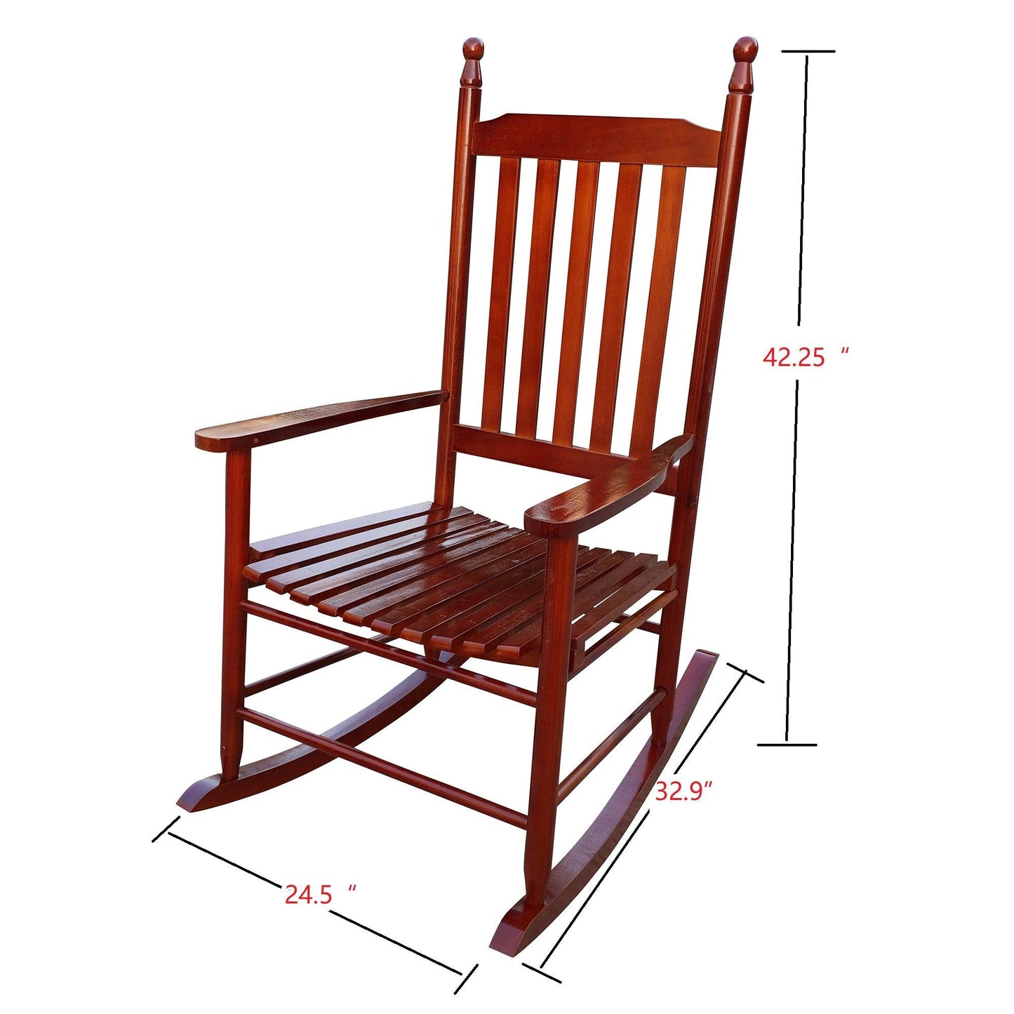 wooden porch rocker chair Brown - FurniFindUSA