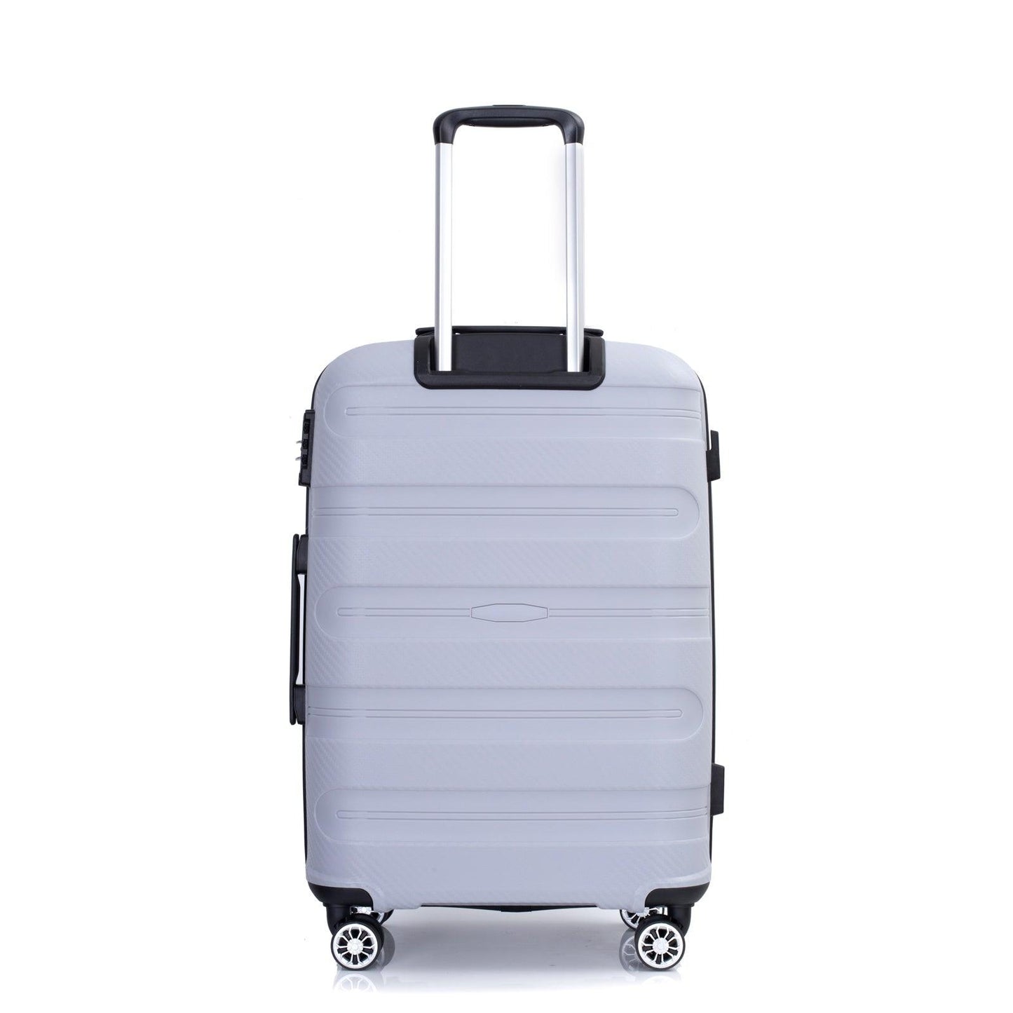 Hardshell Suitcase Spinner Wheels PP Luggage Sets Lightweight Durable Suitcase with TSA Lock,3-Piece Set (20/24/28) ,Silver - FurniFindUSA