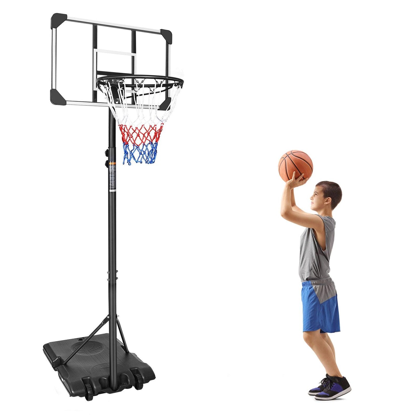 Portable Basketball Goal System with Stable Base and Wheels - FurniFindUSA