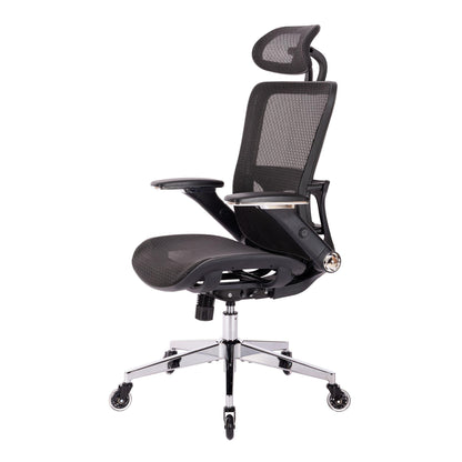 BLACK Ergonomic Mesh Office Chair High Back - Adjustable Headrest with Flip-Up Arms - FurniFindUSA