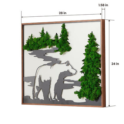 Bear Metal Art Moss Wall Decor - FurniFindUSA