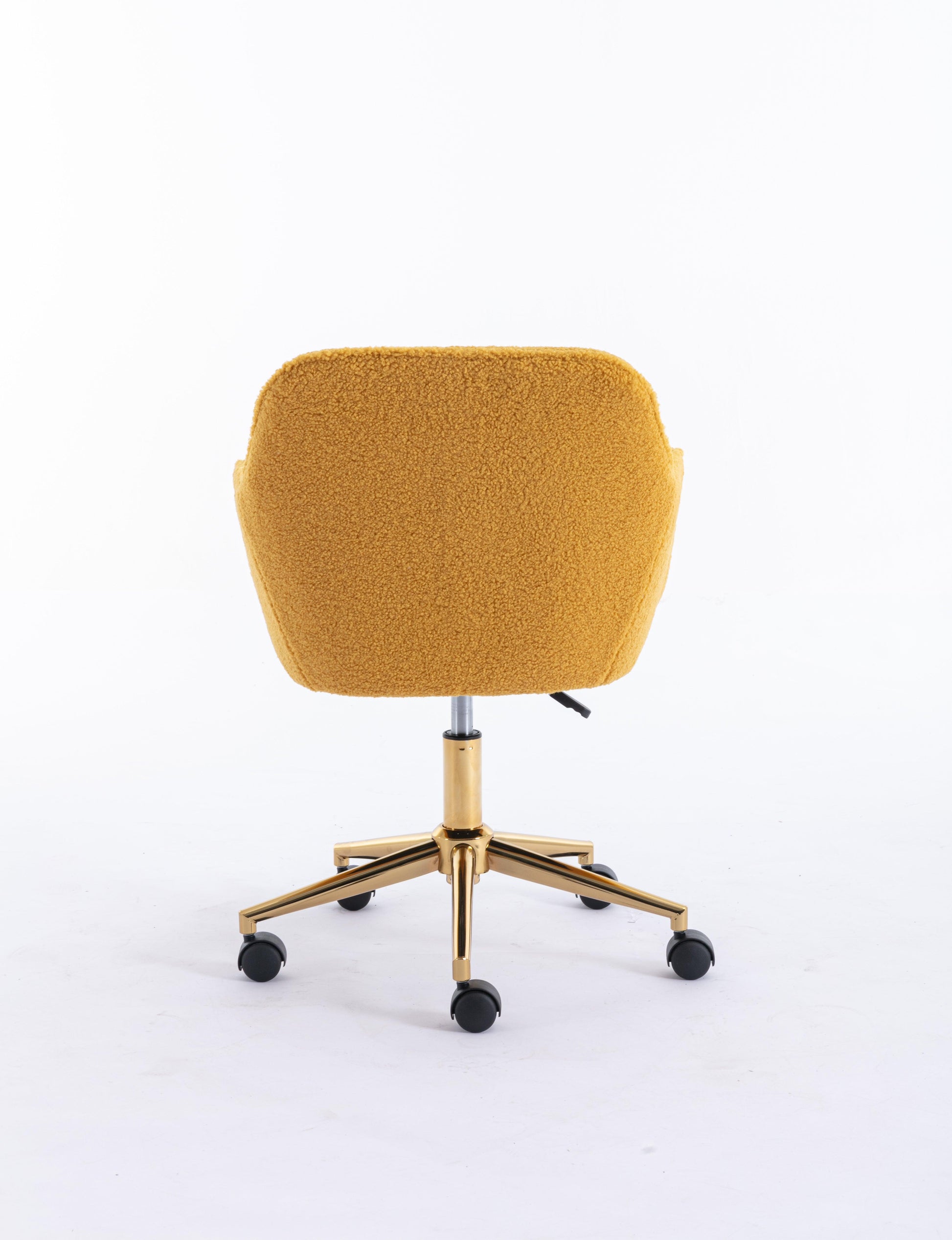 Modern Teddy Fabric Material Adjustable Height 360 Revolving Home Office Chair Yellow - FurniFindUSA