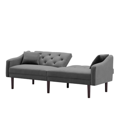 FUTON SOFA SLEEPER VELVET WITH 2 PILLOWS