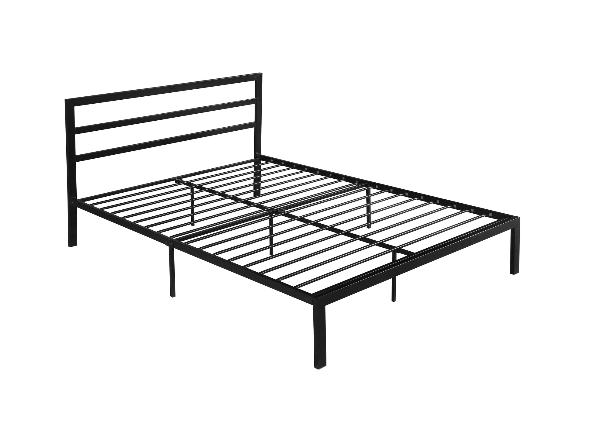 Queen Size Metal Bed Frame with Headboard Black - FurniFindUSA