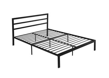 Queen Size Metal Bed Frame with Headboard Black - FurniFindUSA