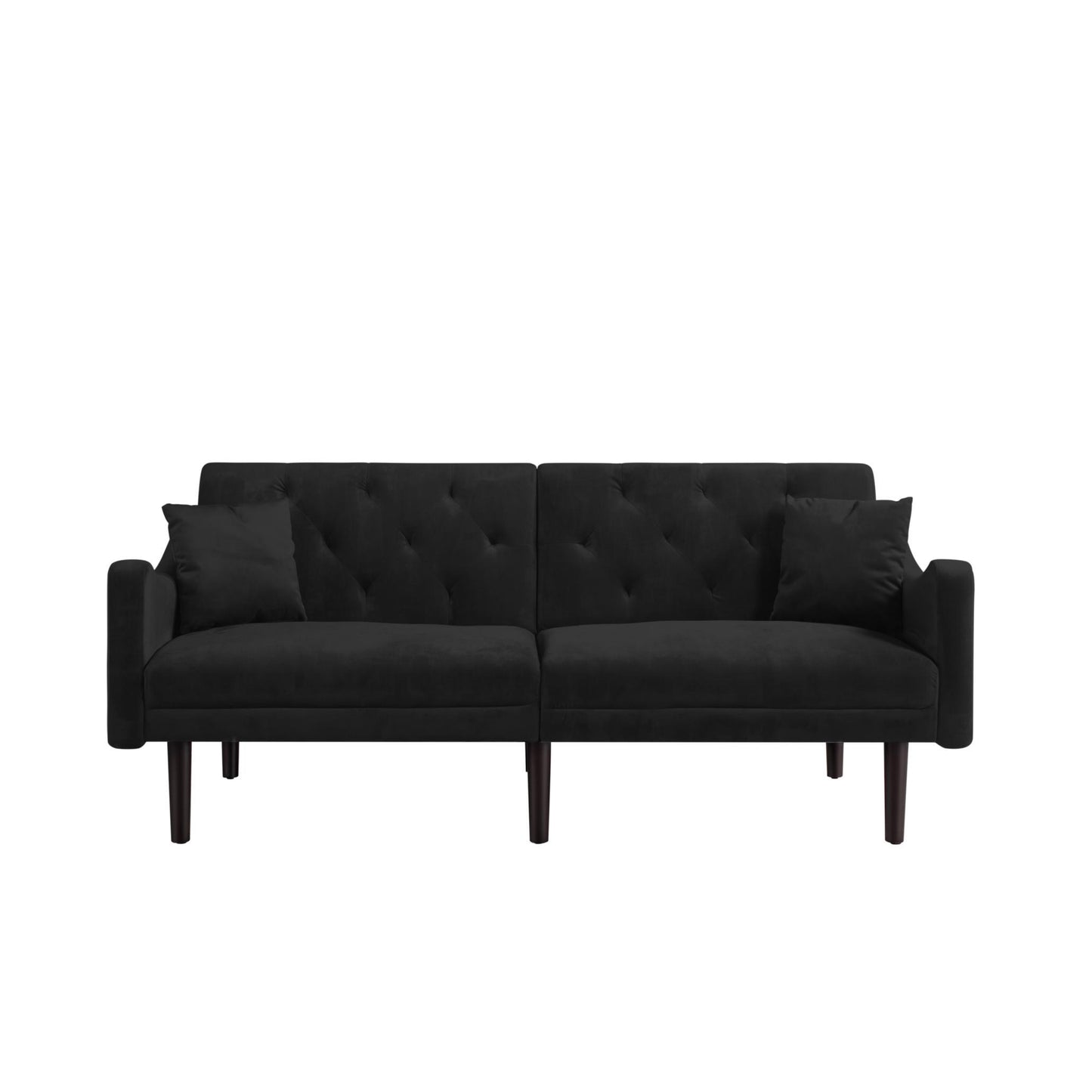 FUTON SOFA SLEEPER VELVET WITH 2 PILLOWS - FurniFindUSA