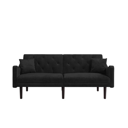 FUTON SOFA SLEEPER VELVET WITH 2 PILLOWS - FurniFindUSA