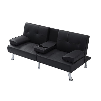 66.9” Futon sleeper sofa bed PU - FurniFindUSA