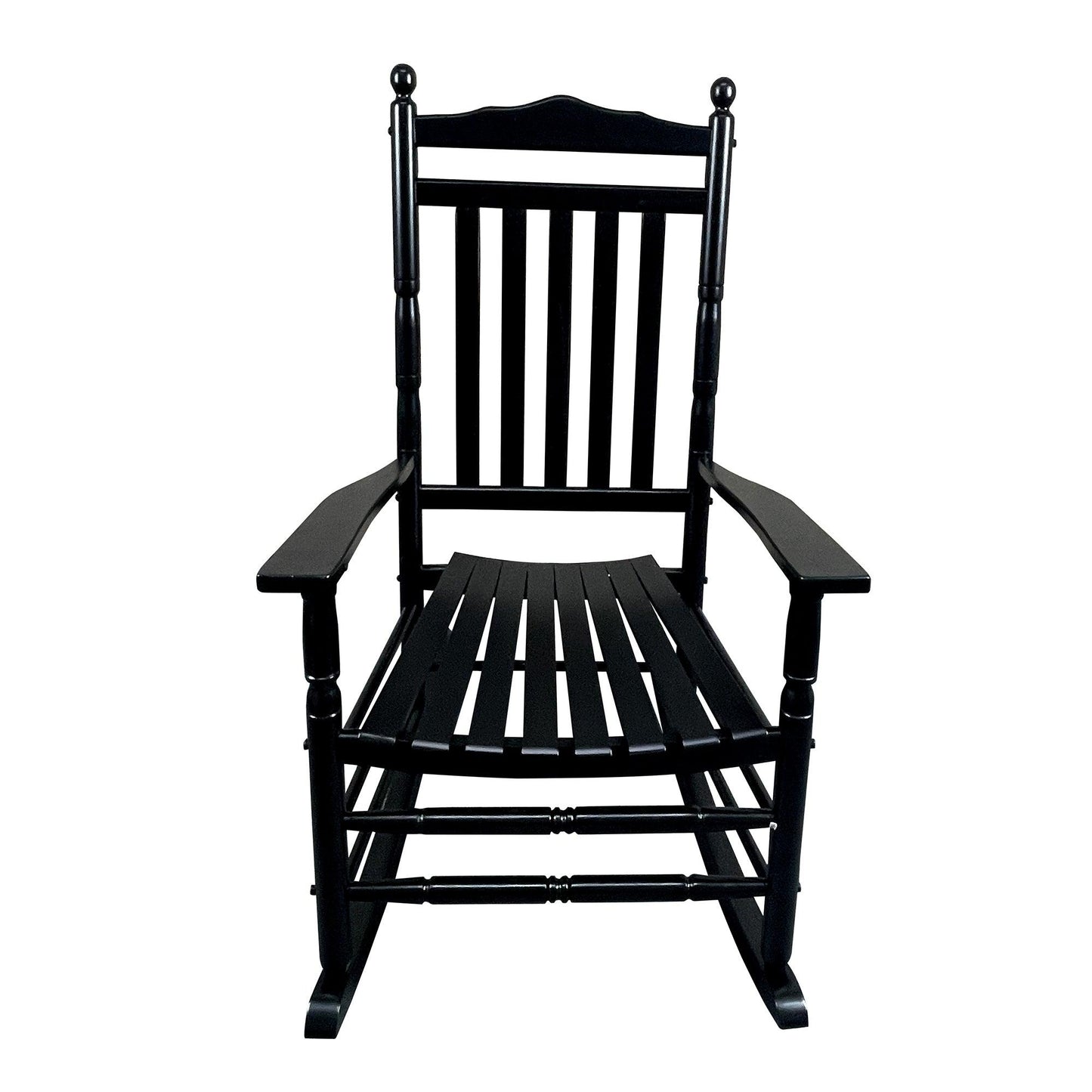 BALCONY PORCH ADULT ROCKING CHAIR-BLACK - FurniFindUSA